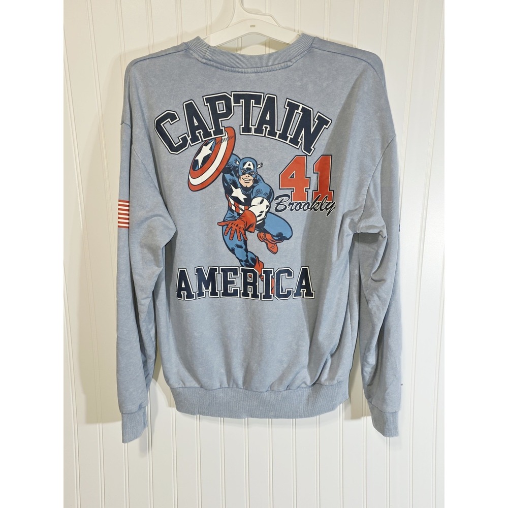 blue Marvel Captain America crewneck sweatshirt, Sz Small